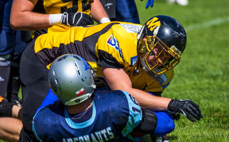 Munich, Germany - July 06, 2019: American football match in Munich Germanyのeditorial素材