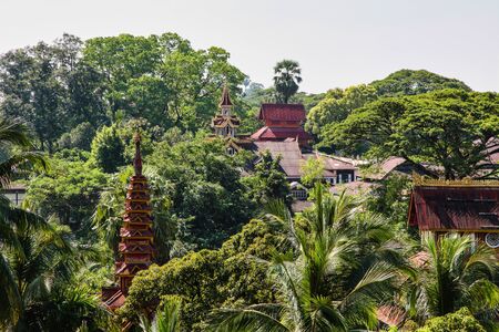 Kyaik Tan Lan or Kyaikthanlan Pagoda in Mawlamyine or Moulmein, Mon State, Myanmar