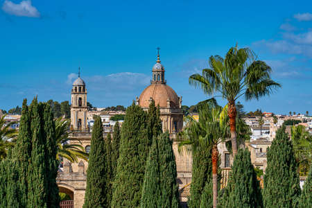 Jerez de la Frontera, Spain - Nov 15, 2019: Moorish Alcazar in Jerez de la Frontera, the ancient stone ruins of Alcazar fortress, Andalusia Spainのeditorial素材