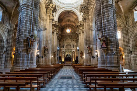 Jerez de la Frontera, Spain - Nov 15, 2019: Interior of the Jerez de la Frontera Cathedral, Catedral de Jerez de la Frontera. Cadiz, Andalusia, Spainのeditorial素材