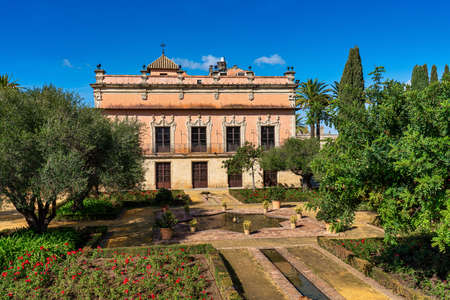 Jerez de la Frontera, Spain - Nov 15, 2019: Moorish Alcazar in Jerez de la Frontera, the ancient stone ruins of Alcazar fortress, Andalusia Spainのeditorial素材