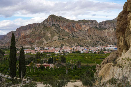 Landscape view of Villanueva del Rio Segura in the Valley of Ricote, Murcia region in Spainの写真素材
