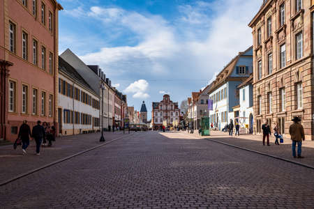 Speyer, Germany - Mar 14, 2020: The Old Gate Altpoertel in Speyer, Germany is the medieval city gate. It is one of the original 68 towers in the old walls and gates of the city. In front the Old Mintのeditorial素材