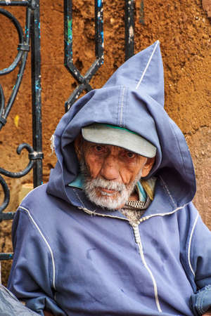 Chefchaouen, Morocco - Oct 14, 2019: Street life in the Blue city of Chefchaouen or Chaouen, a city in northwest Morocco. It is noted for its buildings in shades of blueのeditorial素材