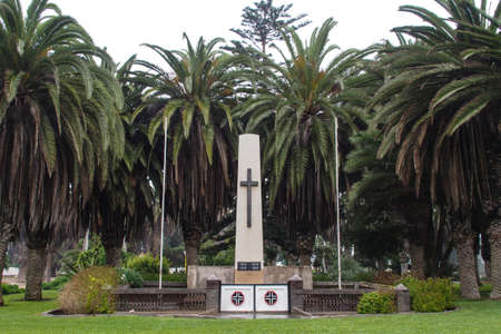 Swakopmund, Namibia - Jul 12, 2019: War memorial in Swakopmund - unveiled on 10 November 1963 in memory of those killed in the two World Warsのeditorial素材