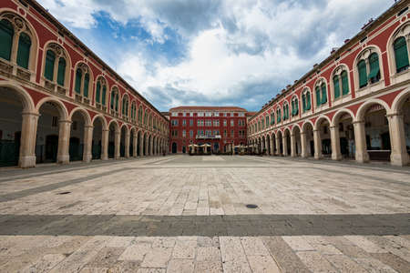 Republic of Croatia Square, Trg Republike, also known as Prokurative in Split, Croatiaの写真素材