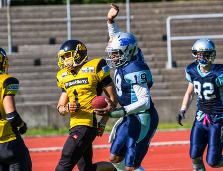 Munich, Germany - July 06, 2019: American football match in Munich Germanyのeditorial素材