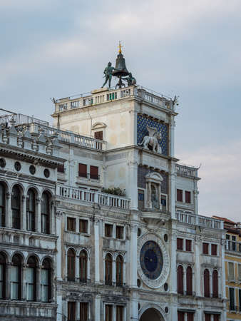 Astronomical clock tower with zodiac signs of St. Mark - Torre dell'Orologio - in Venice, Italy