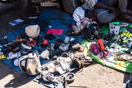 Addis Ababa, Ethiopia - Feb 15, 2020: Addis Mercato in Addis Abeba, Ethiopia, the largest market in...