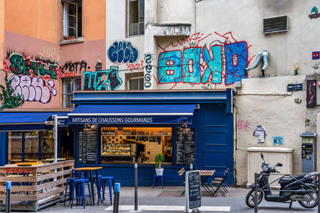 Lyon, France - Sep 28, 2020: Croix-Rousse district at Lyon city, France in Europeのeditorial素材