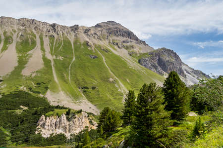 View of the albula pass in canton grisons - switzerland, europe