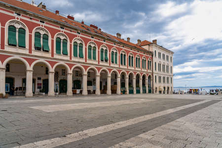 Split, Croatia - Jun 22, 2020: Republic of Croatia Square, Trg Republike, also known as Prokurative in Split, Croatiaのeditorial素材