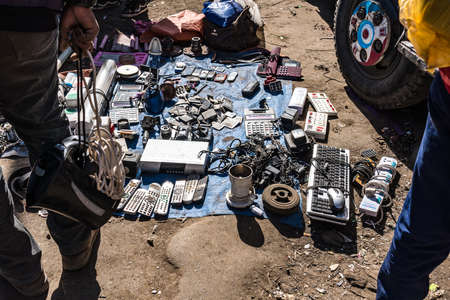 Addis Ababa, Ethiopia - Feb 15, 2020: Addis Mercato in Addis Abeba, Ethiopia, the largest market in...