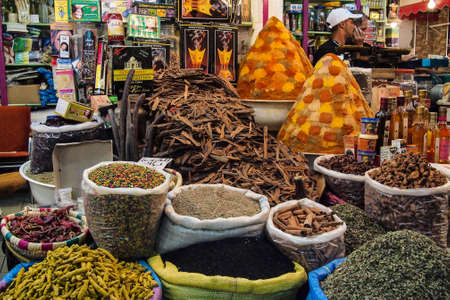 Meknes, Morocco - Oct 16, 2019: Traditional market in Meknes, Morocco in Africa.のeditorial素材
