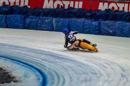 Inzell, Germany - March 16, 2019: World Ice Speedway Championship. The sport returns to the sport...