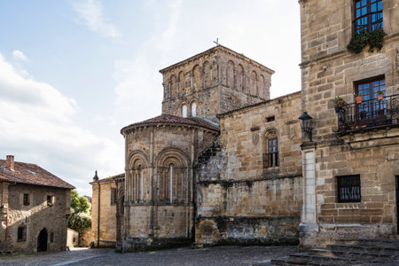 Collegiate Church of Santa Juliana in Santillana del Mar, Cantabria in Spainの写真素材