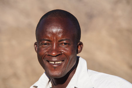 Opuwo, Namibia - Jul 06, 2019: Namibian people seen in Opuwo in the Kunene Region of Namibia in north-western Namibia, Africaのeditorial素材
