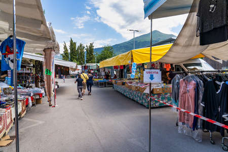 Amatrice, Italy - Jul 03, 2020: The historic center of Amatrice city at July 2020 after the earthquake of central Italy in 2016のeditorial素材