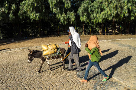 Axum, Ethiopia - Feb 10, 2020: Mass at the Ethiopian Orthodox Church in Aksum Ethiopia, Africaのeditorial素材