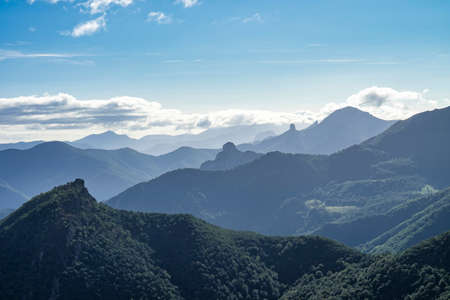 Picos de Europa mountains next to Fuente De village Cantabria in Spainの写真素材