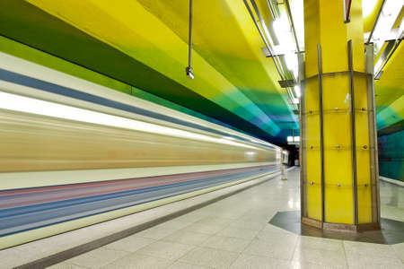 Munich, Germany - Jan 10, 2021: Colourful Candidplatz Metro Station in Munich, Germany, Europeのeditorial素材