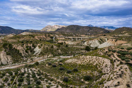 The Badlands of Abanilla and Mahoya in the Murcia region in Spainの写真素材