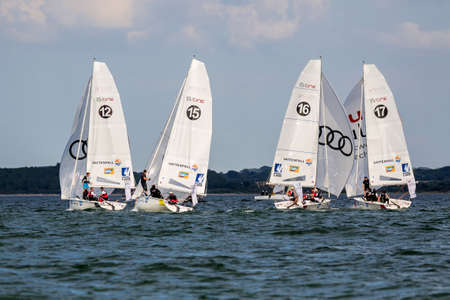 Travemuende, Germany - July 28, 2018 Sailing week in Travemuende Germanyのeditorial素材