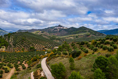 Spanish traditional village Segura de la Sierra. Segura and Las Villas Natural Park, La Iruela, Jaen, Spainの写真素材
