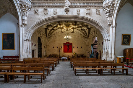 Toledo, Spain - Dec 02, 2019: Interior of the Monastery of San Juan de los Reyes in the Old city of...