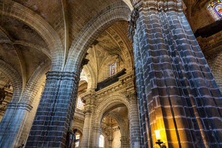 Jerez de la Frontera, Spain - Nov 15, 2019: Interior of the Jerez de la Frontera Cathedral, Catedral de Jerez de la Frontera. Cadiz, Andalusia, Spainのeditorial素材