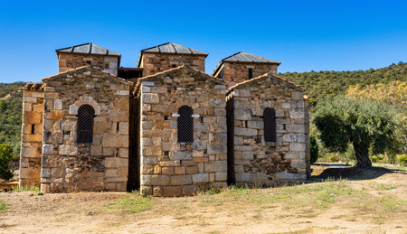 Mozarabic Basilica of Santa Lucia del Trampal in Alcuescar, province of Caceres, Tourism in Extremadura, Spainの写真素材