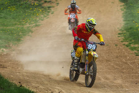 Warching, Germany - June 29, 2021: Motocross training in Warching Germanyのeditorial素材