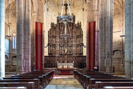 Interior of the Cathedral of Santa Maria de la Asuncion in Caceres, Extremadura, Spain.の写真素材