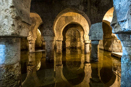 Caceres, Spain - Sep 28, 2021: Moorish cistern Aljibe in Caceres. This building was a mosque under the Muslim rule in Spain. Caceres, World Heritage City, awarded by Unesco. Extremadura, Spainのeditorial素材