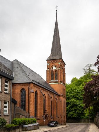 Flensburg, Germany - May 27, 2021: Landmark of the famous St. Mary church in Flensburg Schleswig Holstein Germany in Europeのeditorial素材