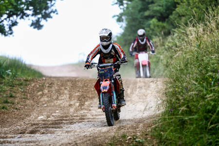 Warching, Germany - June 29, 2021: Motocross training in Warching Germanyのeditorial素材