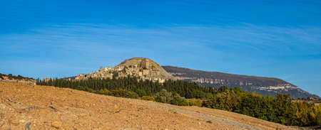 The Deserted Village Esco in Aragon, Spain. Esco was once a thriving village in Aragon in...