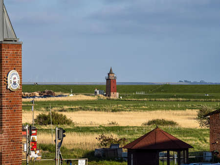 Dagebuell, Germany - May 29, 2021: View of the Lighthouse at the Beach in Dagebuell, Schleswig Holstein, Germany in Europeのeditorial素材