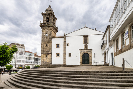Church And Convent Of Santo Domingo At The Square Hm Garcia Naveira In Betanzos, La Coruna, Galicia In Spainの写真素材
