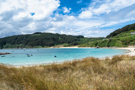 Seascape of Porto de Bares, a picturesque beach fishing village in Galicia Spain, Europeの写真素材