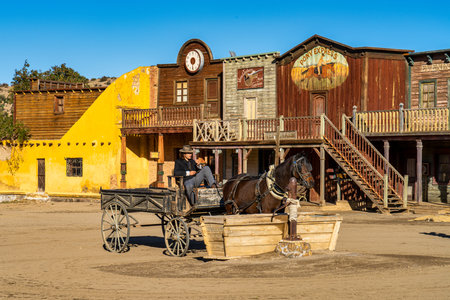 Tabernas, Spain - Nov 29, 2022: Mini Hollywood or Oasys is a Spanish Western-styled theme park, located near the town of Tabernas in the province of Almeria, Andalusia.のeditorial素材