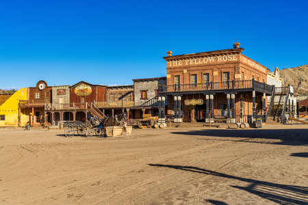 Tabernas, Spain - Nov 29, 2022: Mini Hollywood or Oasys is a Spanish Western-styled theme park, located near the town of Tabernas in the province of Almeria, Andalusia.のeditorial素材