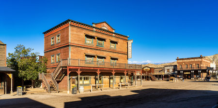Tabernas, Spain - Nov 29, 2022: Mini Hollywood or Oasys is a Spanish Western-styled theme park, located near the town of Tabernas in the province of Almeria, Andalusia.のeditorial素材
