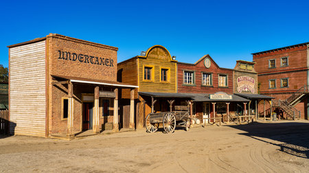 Tabernas, Spain - Nov 29, 2022: Mini Hollywood or Oasys is a Spanish Western-styled theme park, located near the town of Tabernas in the province of Almeria, Andalusia.のeditorial素材