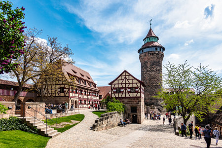 Nuremberg, Germany - May 08, 2022: Imperial Castle, Kaiserburg at Nuremberg, Middle Franconia, Bavaria, Germany. Imperial Castle is one of the most important castles in Germany.のeditorial素材