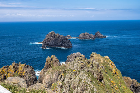 Scenic galician panorama along the road to San Andres de Teixido, A Coruna Province, Galicia. Ruta...