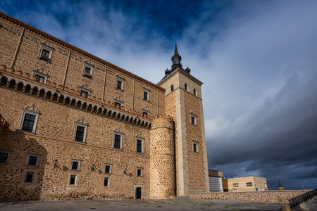 Toledo, Spain - Dec 01, 2022: Alcazar of Toledo, a stone fortification located in the highest part of Toledo, Spain.のeditorial素材