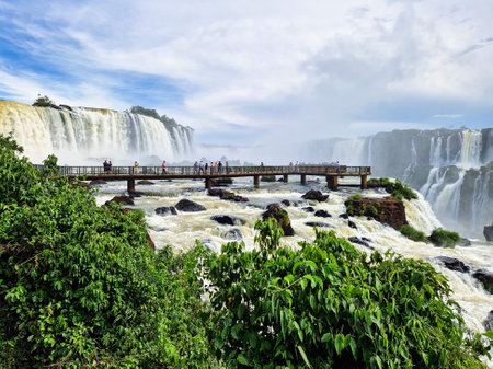 Devil's Throat at Iguazu Falls, one of the world's great natural wonders, on the border of Argentina and Brazil, Latin Americaの写真素材