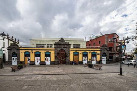 Plaza de la Constitucion at Arucas on Gran Canaria, Canary islands, Spain.の写真素材