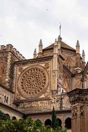 Guadalupe, Spain - Oct 01, 2022: Royal Monastery of Santa Maria de Guadalupe. Caceres, Spain. UNESCO World Heritage Site.のeditorial素材